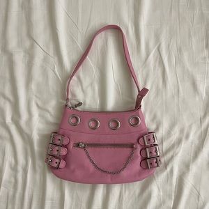 vintage leather bag with silver hardwares